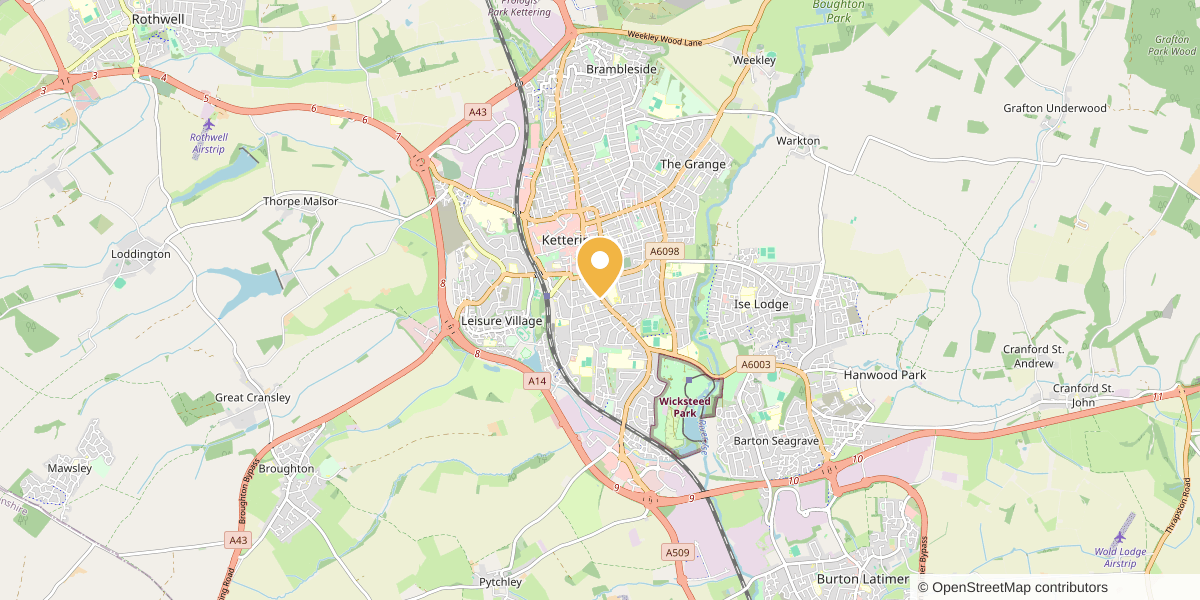 Map showing where Eco Resin Driveways is based in Kettering