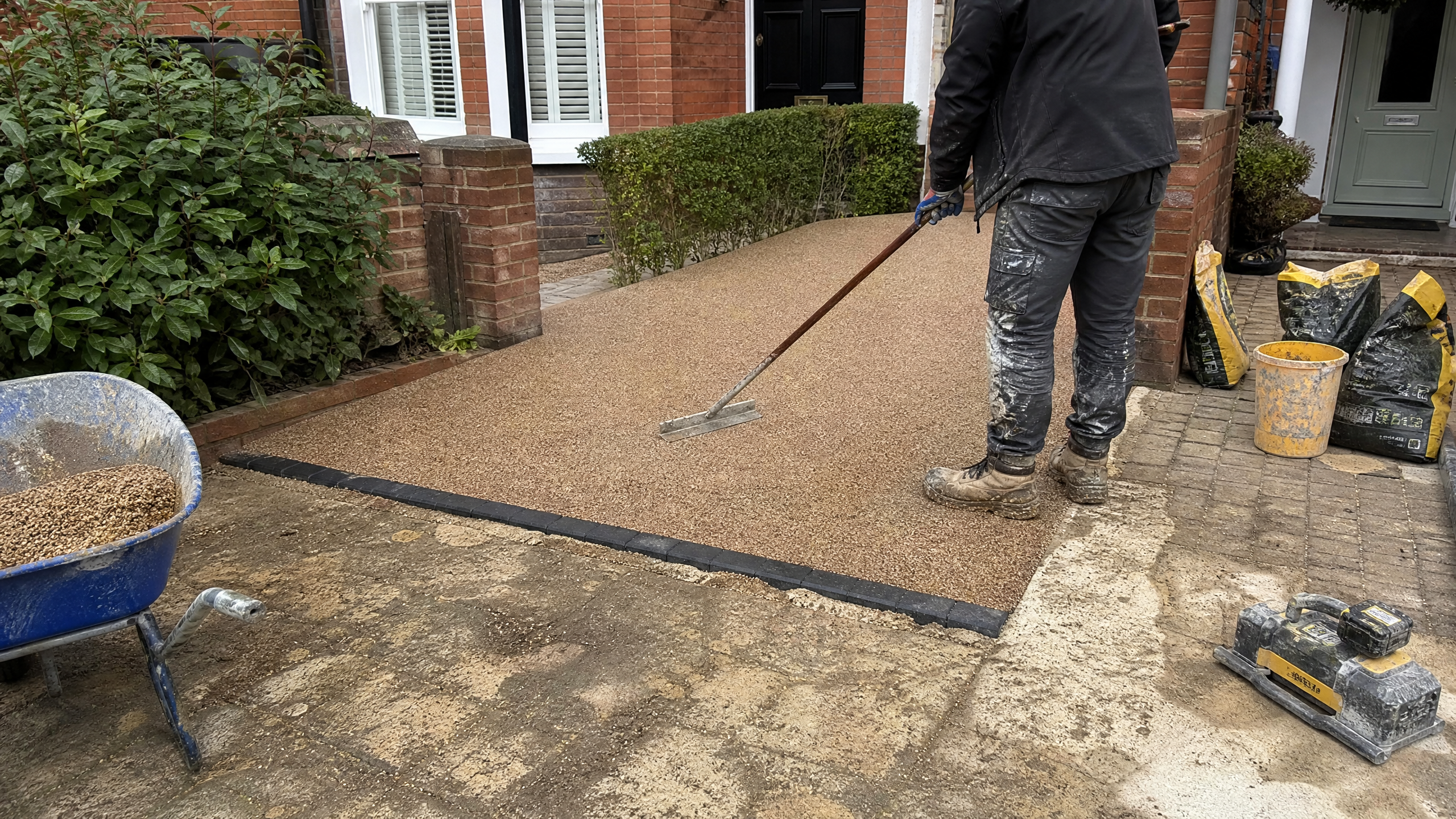Commercial Resin Surfacing in progress at a British residential property — professional service in Kettering