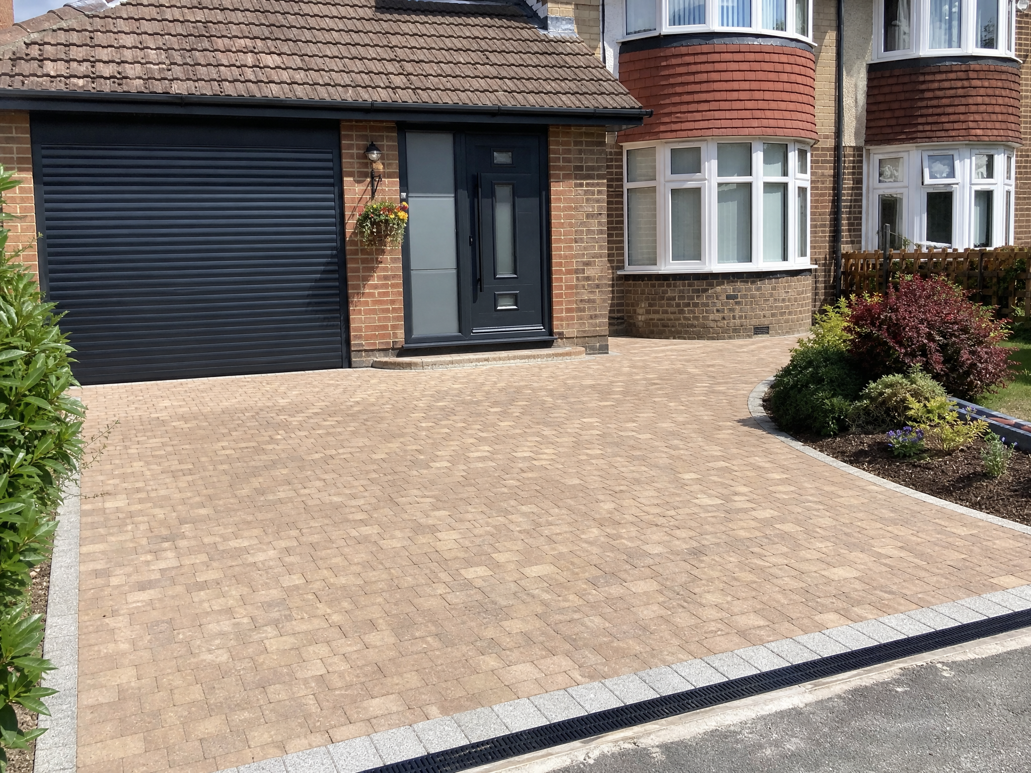 Completed permeable driveways showing professional quality workmanship in a British home