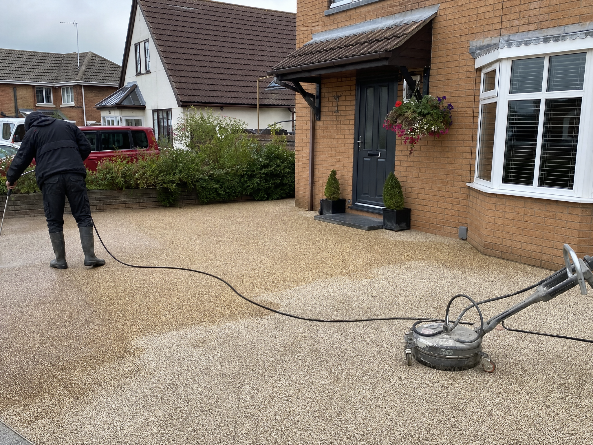 Property context showing the area relevant to how to clean and look after a resin driveway at a British home