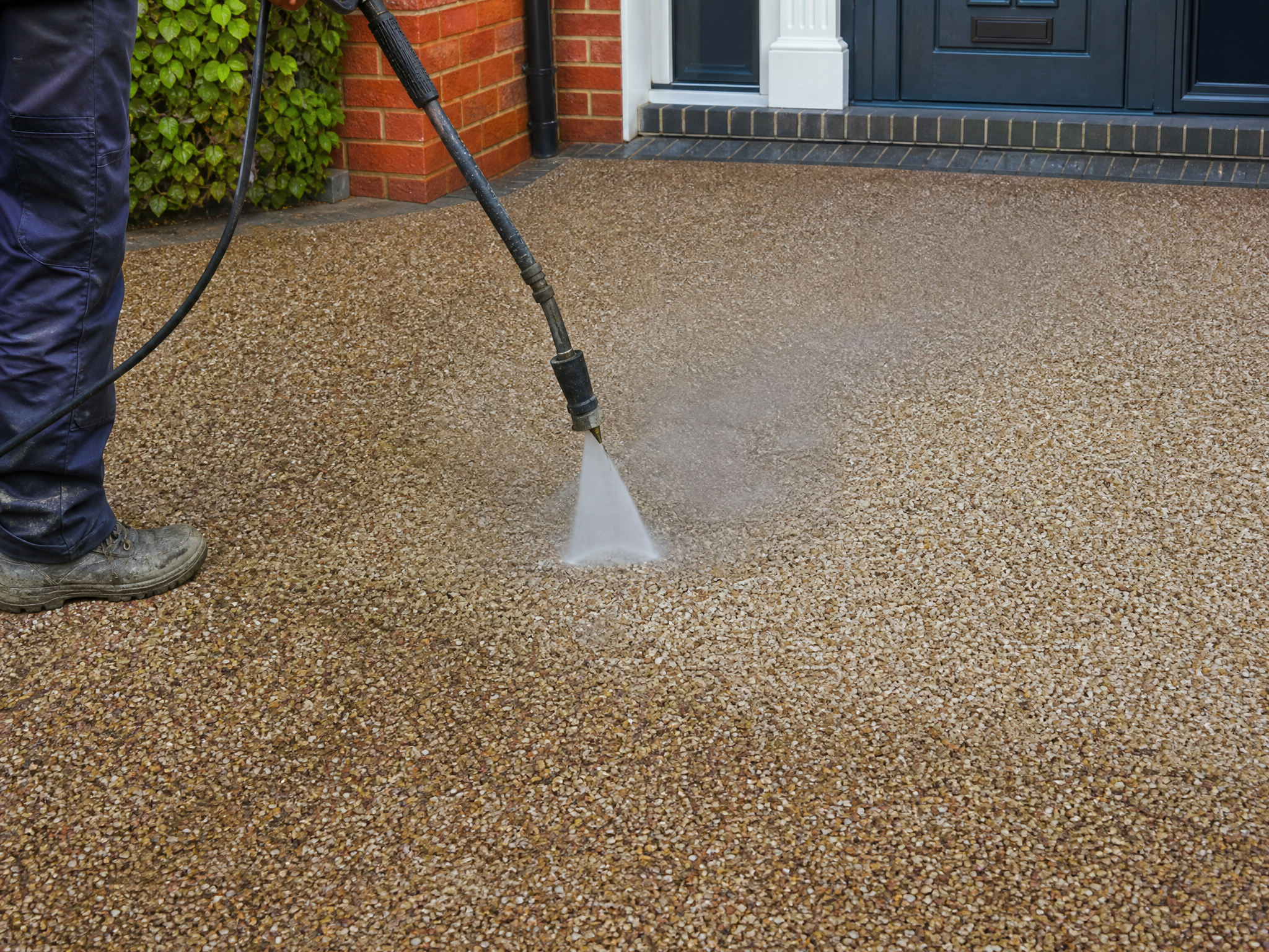 Close-up detail relevant to resin driveway repairs & cleaning — showing materials and installation technique